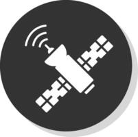 satelliet glyph schaduw cirkel icoon ontwerp vector