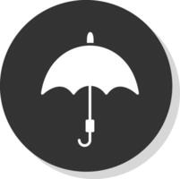 paraplu glyph schaduw cirkel icoon ontwerp vector