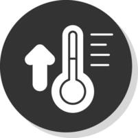 thermometer glyph schaduw cirkel icoon ontwerp vector
