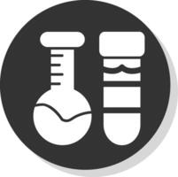 laboratorium fles glyph schaduw cirkel icoon ontwerp vector
