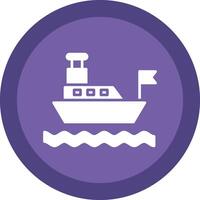 veerboot glyph ten gevolge cirkel icoon ontwerp vector