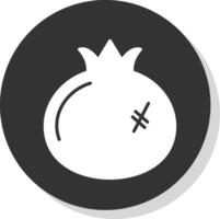 granaatappel glyph schaduw cirkel icoon ontwerp vector