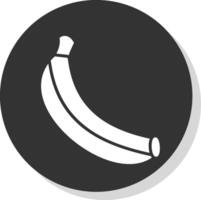 banaan glyph schaduw cirkel icoon ontwerp vector
