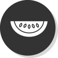 honingdauw meloen glyph schaduw cirkel icoon ontwerp vector