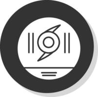 orkaan glyph schaduw cirkel icoon ontwerp vector