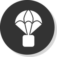 parachute glyph schaduw cirkel icoon ontwerp vector