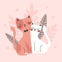 kaart met schattig katten. illustraties vector