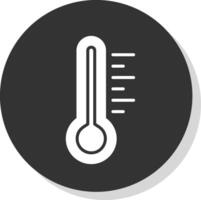 thermometer glyph schaduw cirkel icoon ontwerp vector