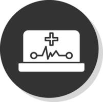 ehealth glyph schaduw cirkel icoon ontwerp vector