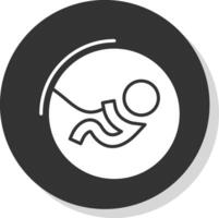 foetus glyph schaduw cirkel icoon ontwerp vector