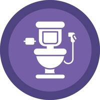 toilet glyph ten gevolge cirkel icoon ontwerp vector