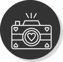 foto camera glyph ten gevolge cirkel icoon ontwerp vector