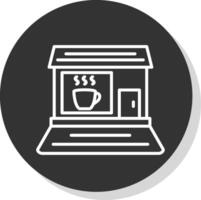 koffie winkel glyph ten gevolge cirkel icoon ontwerp vector