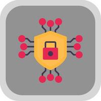 gegevens encryptie vlak ronde hoek icoon ontwerp vector