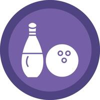 bowling glyph ten gevolge cirkel icoon ontwerp vector