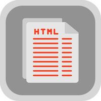 html het dossier vlak ronde hoek icoon ontwerp vector