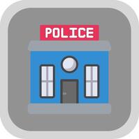 Politie station vlak ronde hoek icoon ontwerp vector