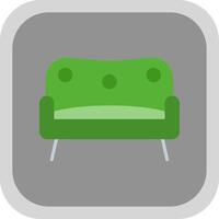 sofa vlak ronde hoek icoon ontwerp vector