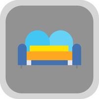 sofa bed vlak ronde hoek icoon ontwerp vector