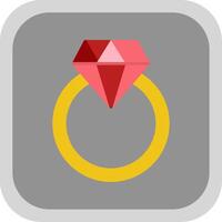 diamant ring vlak ronde hoek icoon ontwerp vector