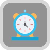 alarm klok vlak ronde hoek icoon ontwerp vector