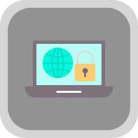 internet veiligheid vlak ronde hoek icoon ontwerp vector