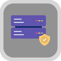 databank veiligheid vlak ronde hoek icoon ontwerp vector