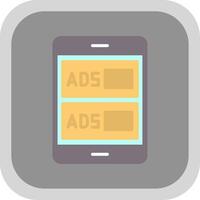 advertenties campagne vlak ronde hoek icoon ontwerp vector