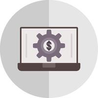 laptop geld vlak schaal icoon ontwerp vector