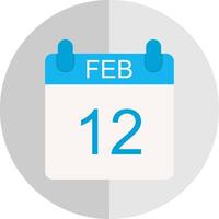 februari vlak schaal icoon ontwerp vector