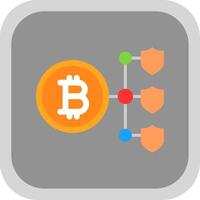 bitcoin blockchain vlak ronde hoek icoon ontwerp vector