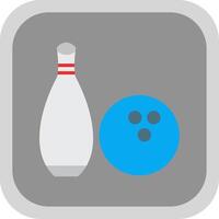 bowling vlak ronde hoek icoon ontwerp vector