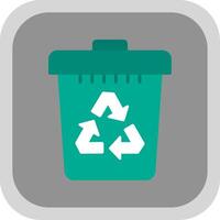 recycle bak vlak ronde hoek icoon ontwerp vector