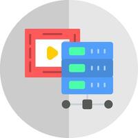 multimedia databank vlak schaal icoon ontwerp vector