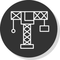 kraan lijn schaduw cirkel icoon ontwerp vector