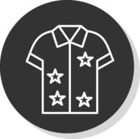 hawaiiaans overhemd lijn schaduw cirkel icoon ontwerp vector