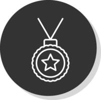 medaille lijn schaduw cirkel icoon ontwerp vector