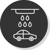 auto wassen lijn schaduw cirkel icoon ontwerp vector