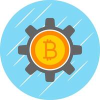bitcoin beheer vlak cirkel icoon ontwerp vector