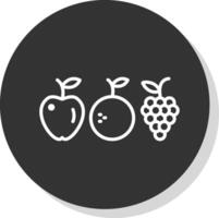 fruit lijn schaduw cirkel icoon ontwerp vector