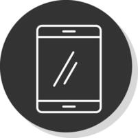 smartphone lijn schaduw cirkel icoon ontwerp vector