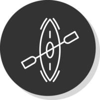 kajak lijn schaduw cirkel icoon ontwerp vector