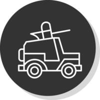 jeep lijn schaduw cirkel icoon ontwerp vector