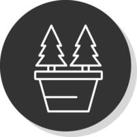 Kerstmis bomen lijn schaduw cirkel icoon ontwerp vector