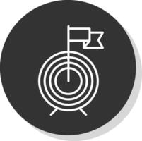 doelen lijn schaduw cirkel icoon ontwerp vector