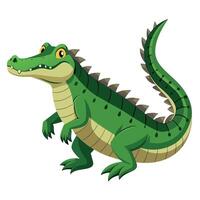 alligator vlak stijl illustratie, karton houding 2d stijl vector
