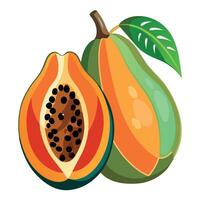 papaja fruit vlak stijl illustratie vector