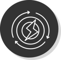 hernieuwbaar energie lijn schaduw cirkel icoon ontwerp vector