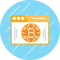 bitcoin web vlak cirkel icoon ontwerp vector