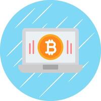 bitcoin mijnbouw vlak cirkel icoon ontwerp vector